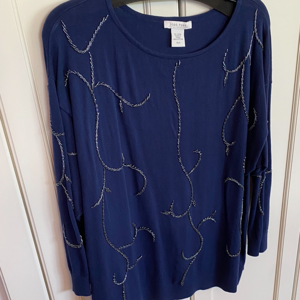 Joan Vass Embellished Sweater
